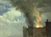 Albert Bierstadt the conflagration Spain oil painting artist